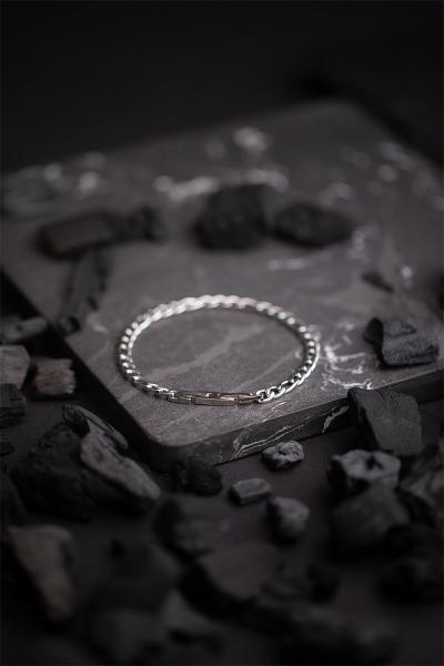 5 mm Figaro-Edelstahlkette mit Silber-Finish - Fortis Silver